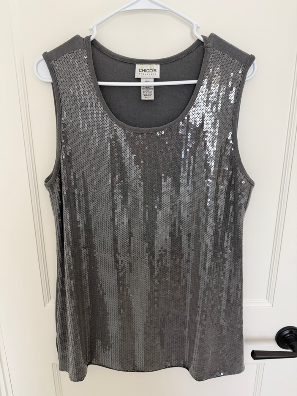 Chico's Gunmetal Sequin Tank